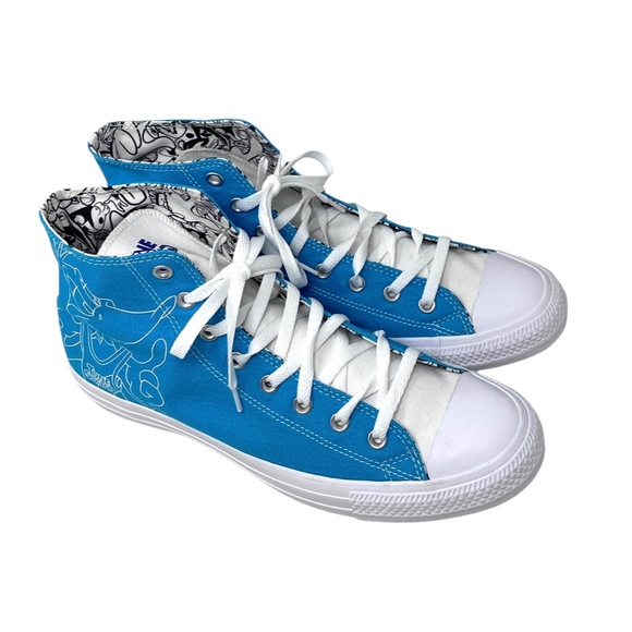 Converse Chuck Taylor High White Blue Canvas Men’s Sneakers Custom 172514C-BLUWT - Picture 4 of 11
